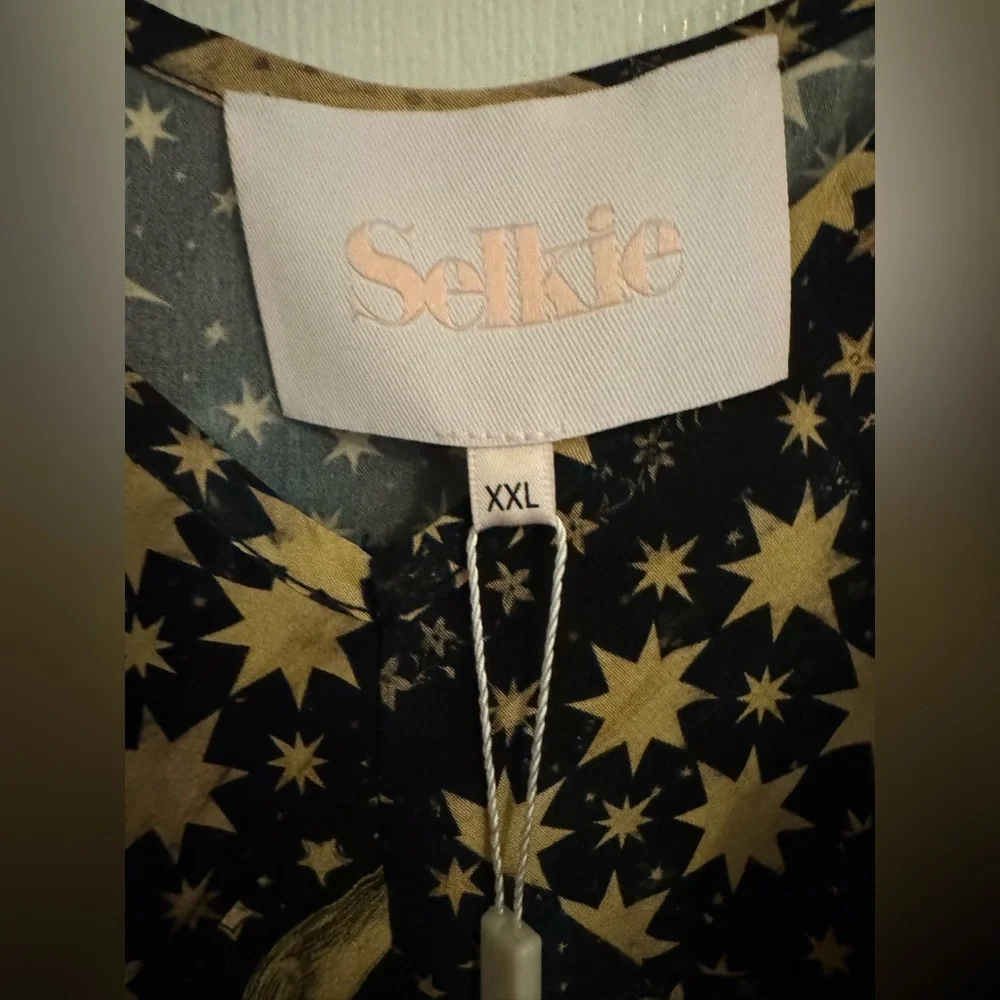 ๐Selkie Moon Quilt Vintage Slip Silk Midi Sample Dress๐ - Picture 5 of 6